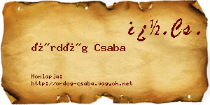 Ördög Csaba névjegykártya