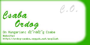 csaba ordog business card